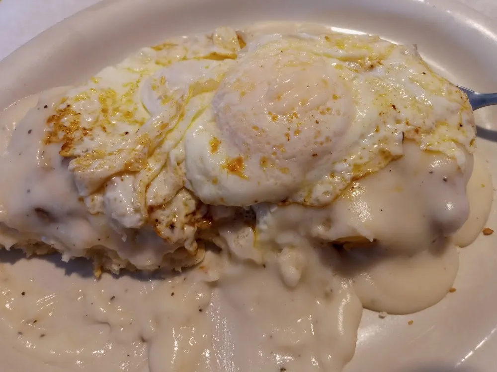 Biscuits and Gravy with 2 Eggs